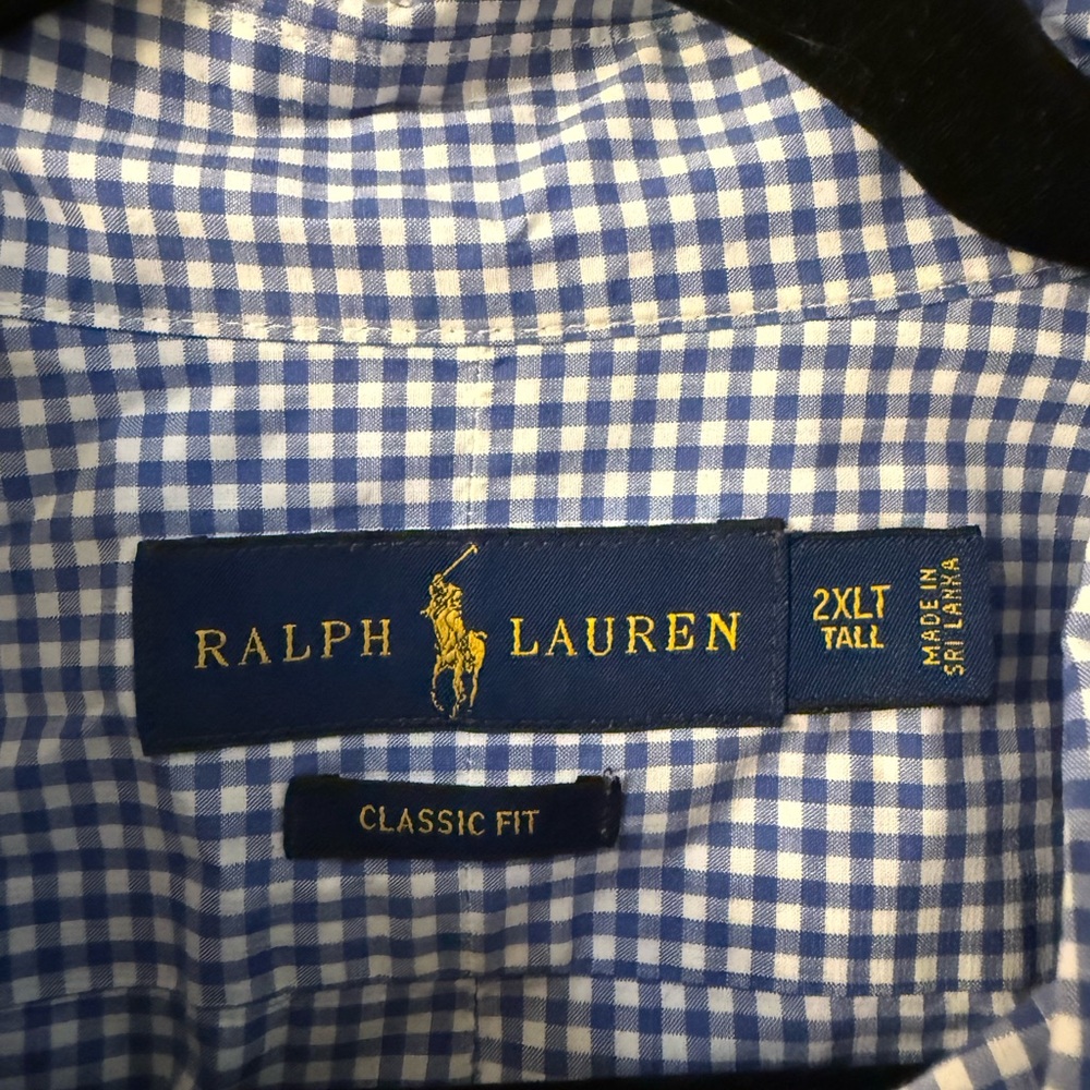 Ralph Lauren Blue Gingham Men's Shirt - Picture 2 of 3